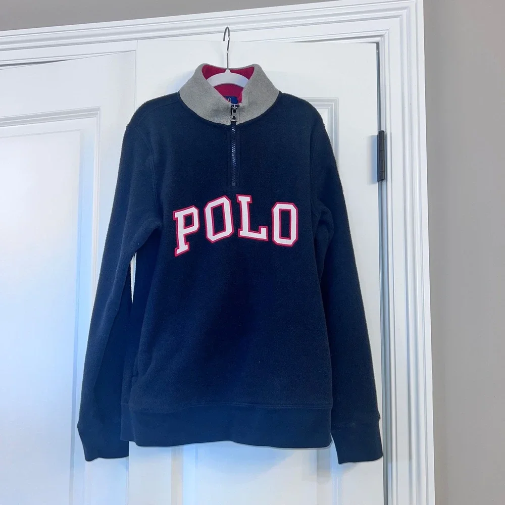Polo Ralph‎ Lauren Fleece embroidered Spell Out Pullover Jacket Size L 14/16